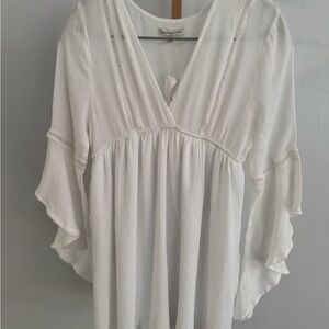 White Flowy Mini Dress